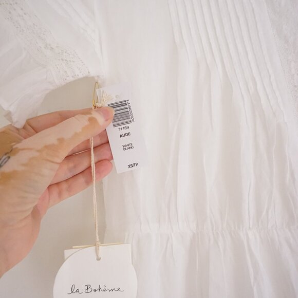 Wilfred by Aritzia White La Bohème Pilot Cotton Maxi Dress Cottagecore XS - Picture 9 of 16